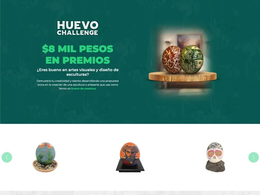 Vista del sitio Huevo Challenge