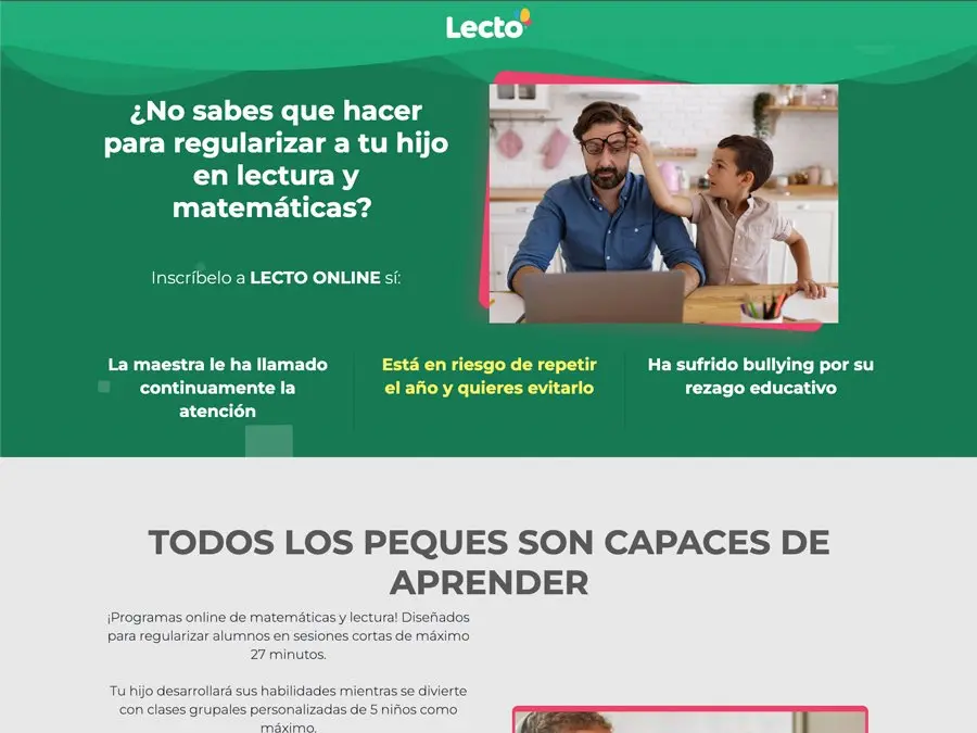 Vista del sitio web Lecto Perú Online